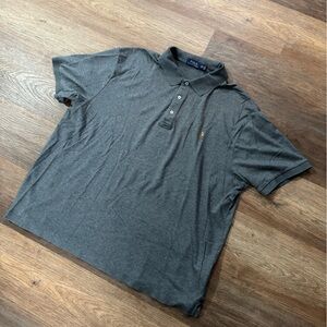 Polo Ralph‎ Lauren Shirt Mens 2XB Gray Stretch Golf Classic Sport Preppy Adult